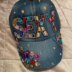 SEXY Bling Denim Baseball Cap Hat 100% Cotton NWOTS